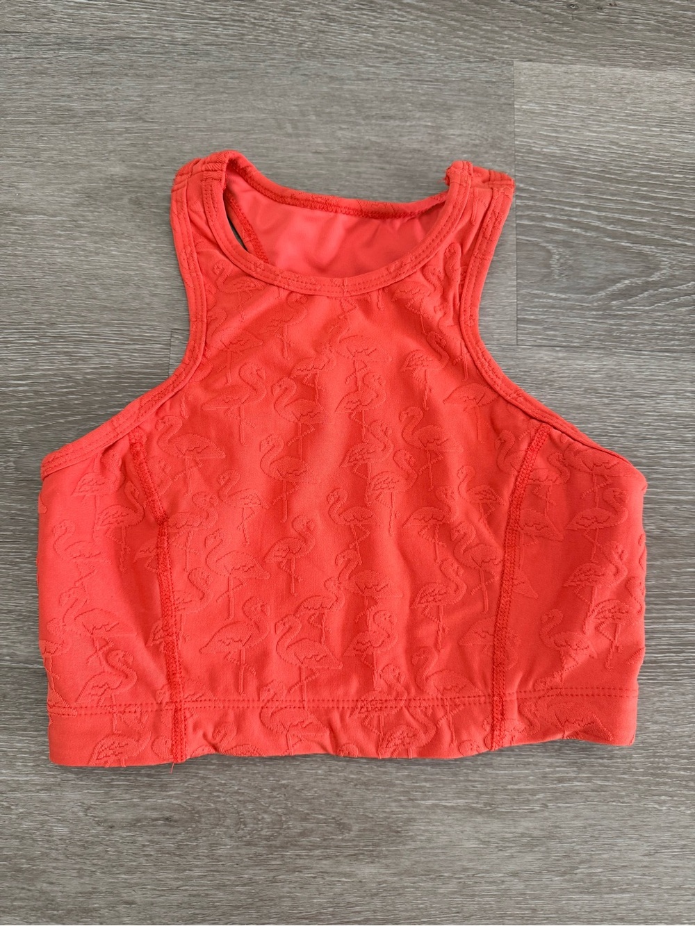 Twenty Coral-Red Seamless Active Crop Tank